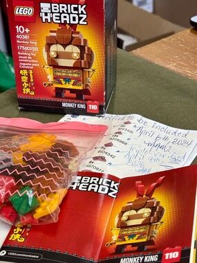 Previously built LEGO BRICK'H'EADZ "Monkey King" 40381 INCL: Everything!